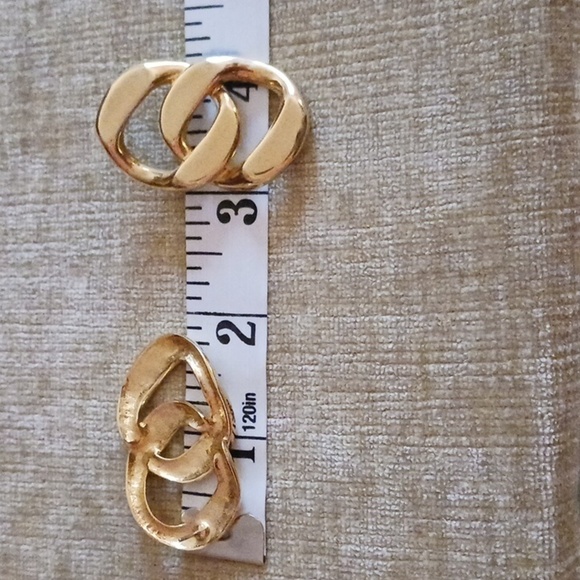 Gold Tone Post Earrings - Picture 3 of 5